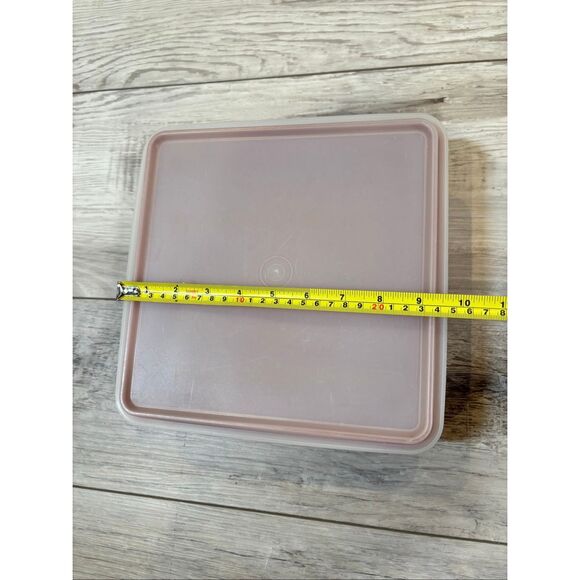 Vintage Tupperware Square Storage Container Paprika Red/Orange Dish with Lid - Picture 5 of 9